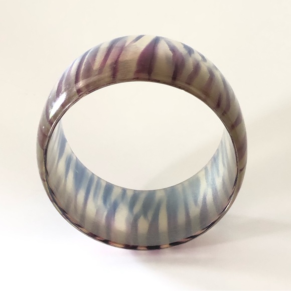 Vintage Lucite Chunky Shimmer Sparkle Painted Bracelet - Picture 6 of 7